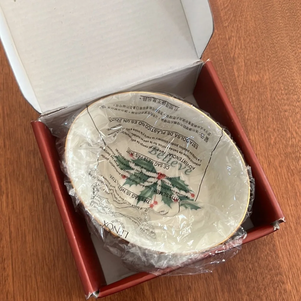 Lenox Holiday Oval Believe Dish Glass Holiday Decor Christmas Decoration